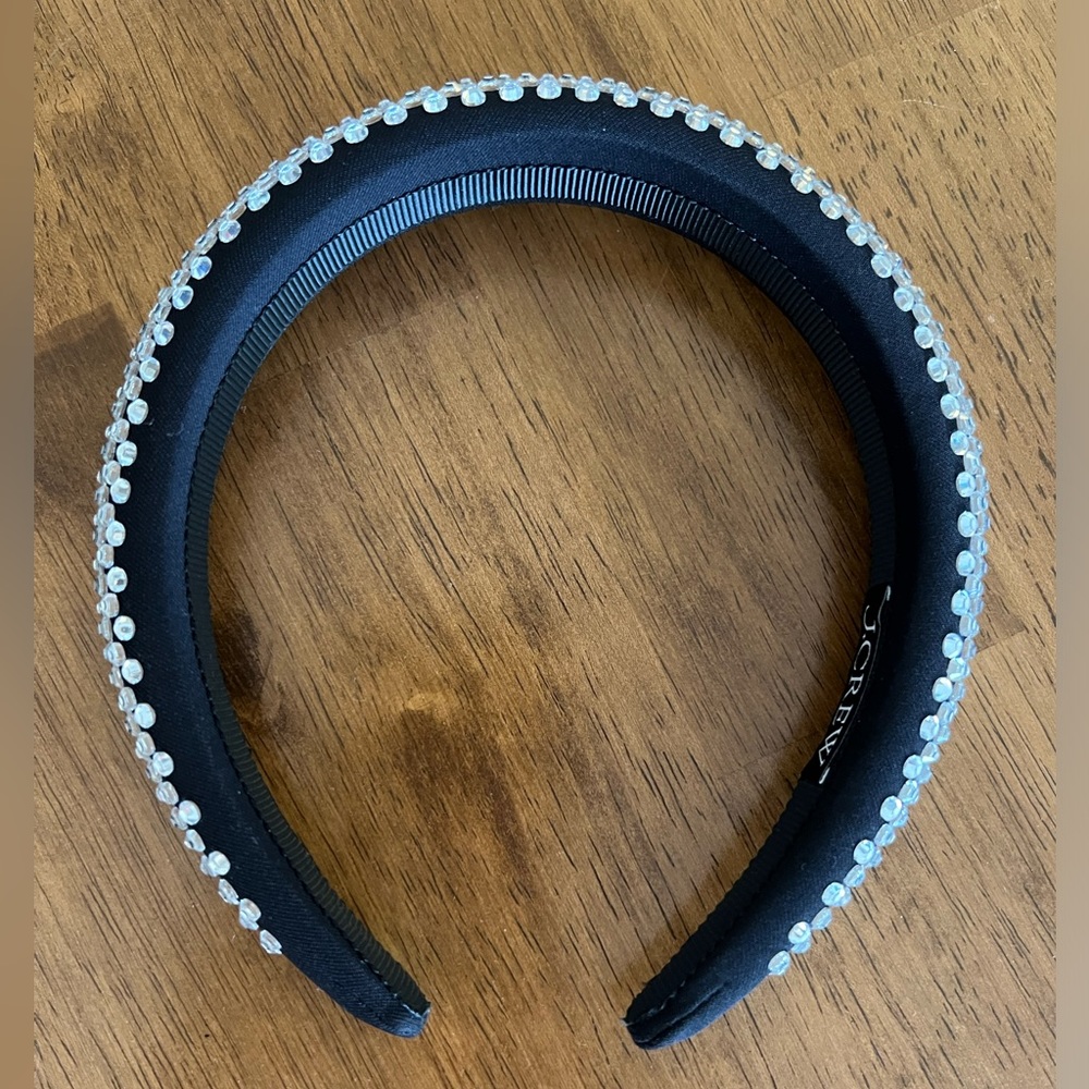 J.Crew Crystal Studded Headband in Black